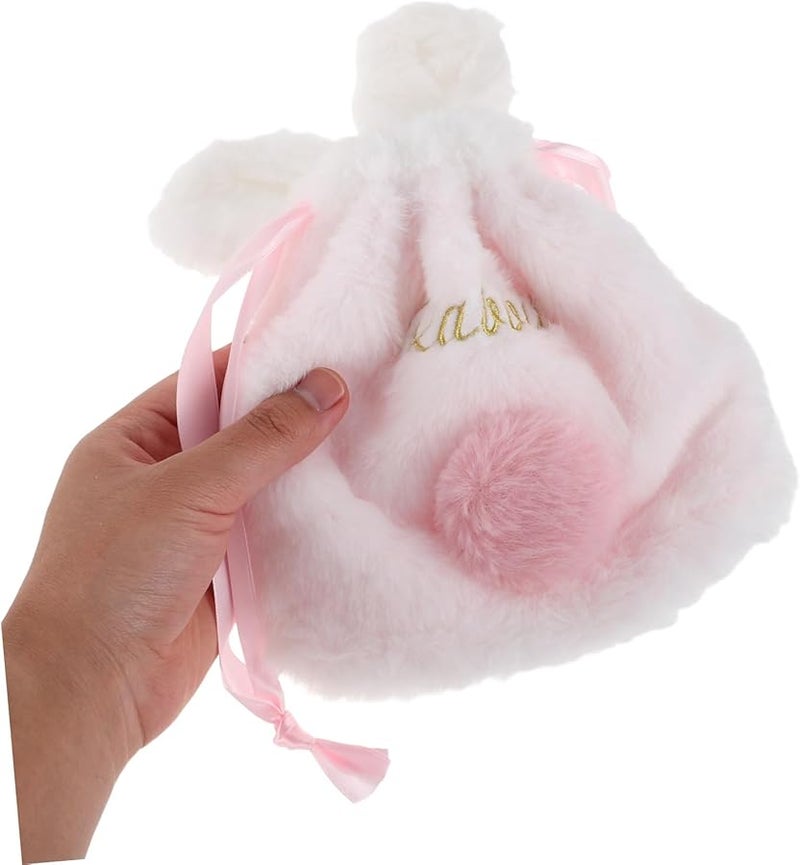 Pink Rabbit Makeup Bag Kawaii Drawstring Pouch For Travel Cosmetics Storage - Image 4